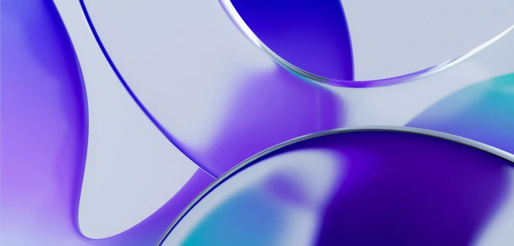 Abstract digital artwork featuring smooth, translucent blue and purple curves, representing clarity, control, and ethical oversight in ai development.