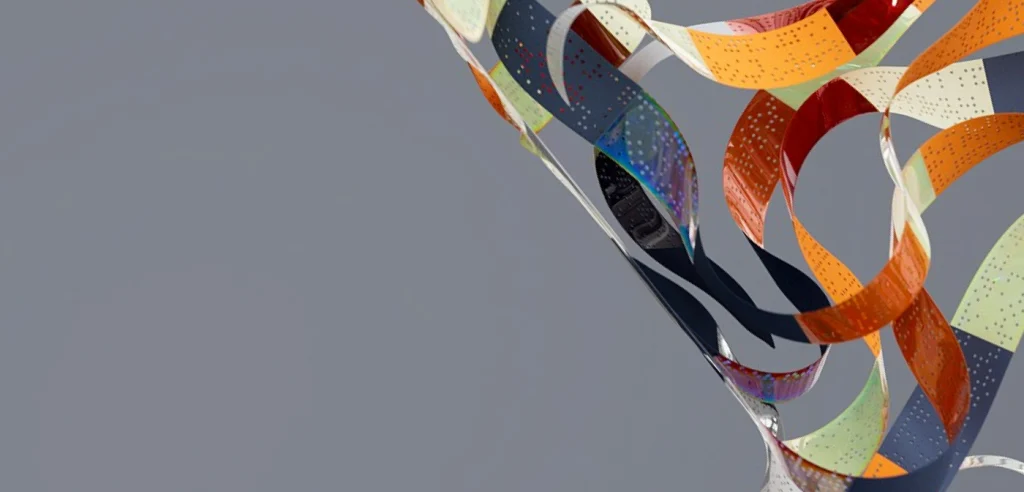 Colourful abstract ribbon for records of processing activities used in data protection services in woking.