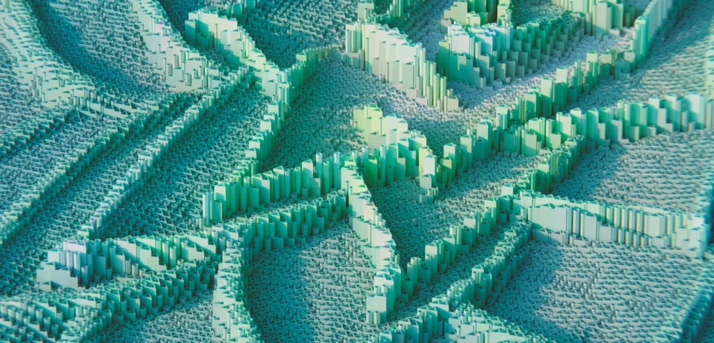 Green mazer pattern representing compliance and governance overview page for data protection services.