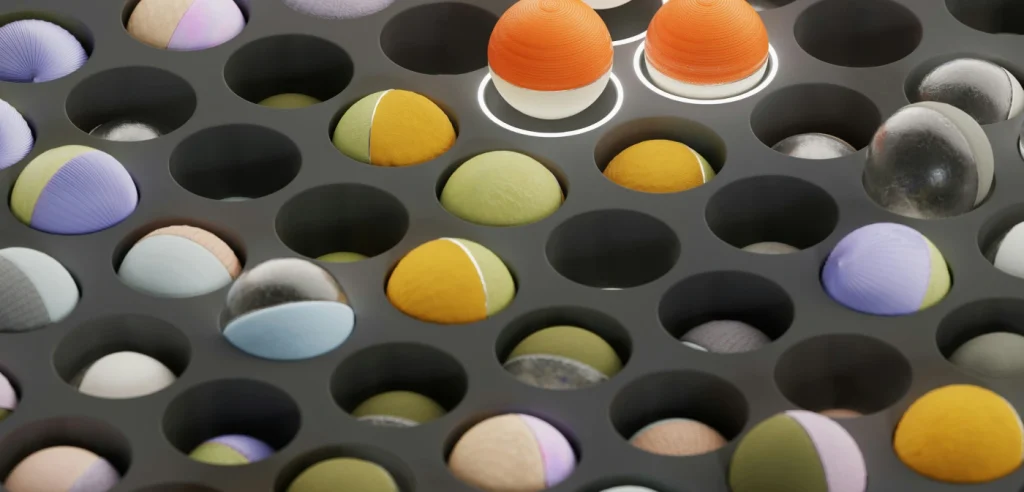 Balls dropping into black holes to represent risk incidents and enforcement overview page for data protection services.